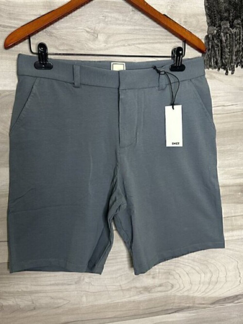 Swet Tailor Mens French Grey 8" Inseam Everyday Chino Shorts - Picture 7 of 9